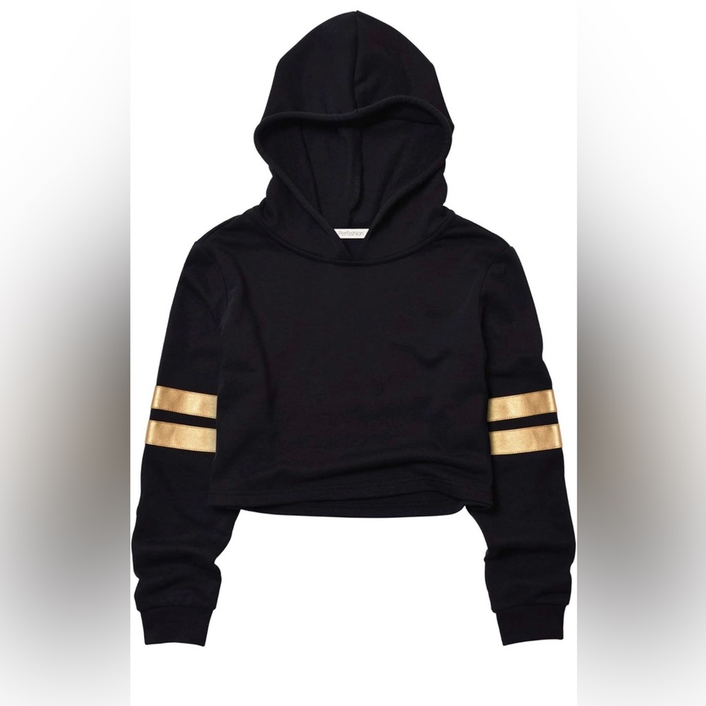 NWT Girls Perfashion Cropped Oversized Hoodie Sweatshirt Top 10 - 11